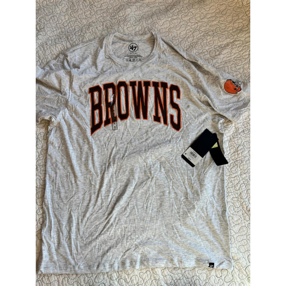 47 Brand Men's Cleveland Browns‎ Gray Short Sleeve T-Shirt Size XL